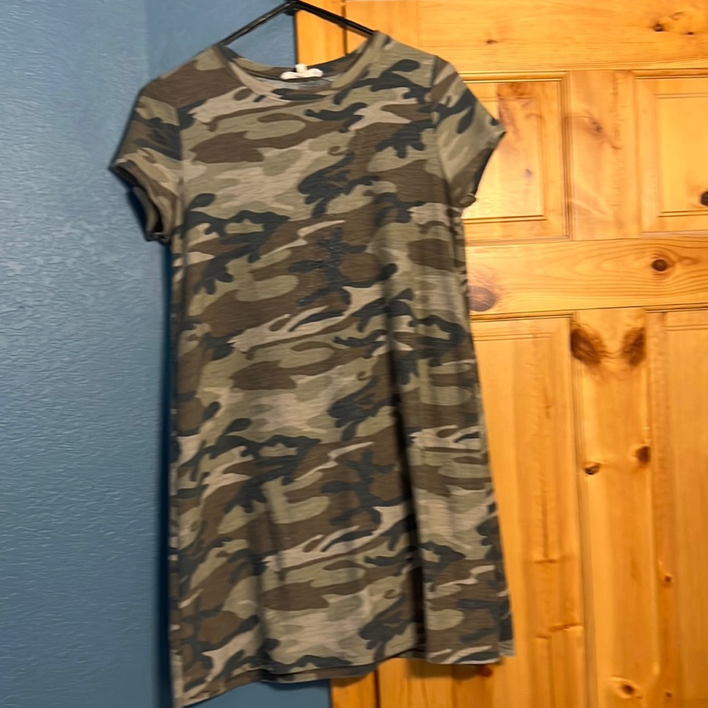 Cute camo- t shirt dress.